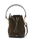 Matchesfashion.com Fendi - Mon Tresor Mini Suede Bucket Bag - Womens - Brown Multi