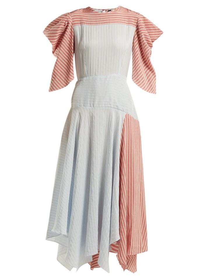 Anna October Striped Panelled Midi Dress