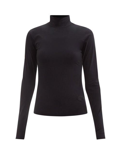 Mm6 Maison Margiela - Roll-neck Jersey Top - Womens - Black