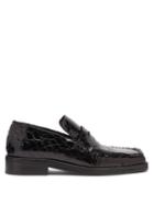 Matchesfashion.com Martine Rose - Roxy Patent Crocodile-effect Leather Penny Loafers - Womens - Black