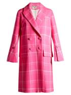 Matchesfashion.com Fendi - Double Breasted Checked Coat - Womens - Pink
