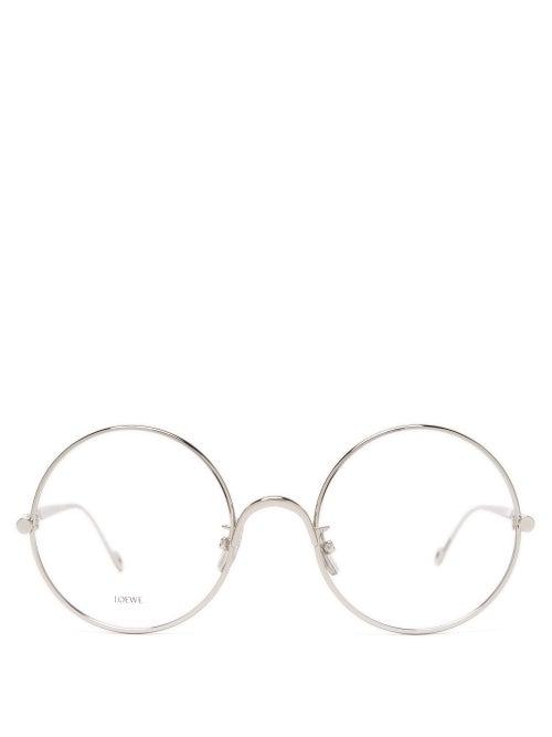 Loewe - Round Metal Glasses - Mens - Silver