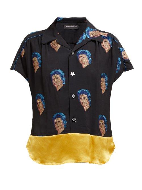 Matchesfashion.com Undercover - David Bowie Fil Coup Bowling Shirt - Womens - Black
