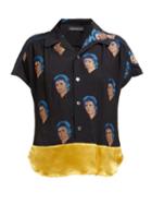 Matchesfashion.com Undercover - David Bowie Fil Coup Bowling Shirt - Womens - Black