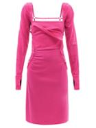 Jacquemus - Cerro Square-neck Wool-blend Twill Dress - Womens - Pink