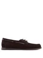 Matchesfashion.com Saint Laurent - Suede Deck Shoes - Mens - Black