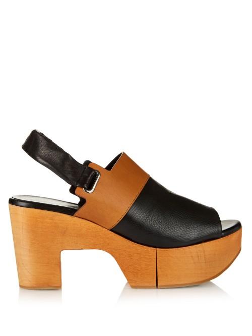 Robert Clergerie Carine Wooden-platform Leather Sandals