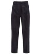 Matchesfashion.com Giuliva Heritage Collection - The Cornelia Pinstriped Wool Trousers - Womens - Navy Stripe