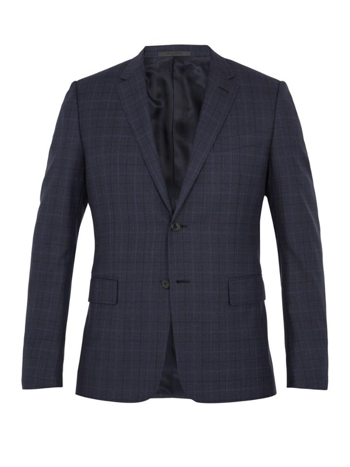 Valentino Checked Notch-lapel Wool Blazer