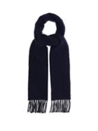 Matchesfashion.com Polo Ralph Lauren - Two Tone Fringed Wool Blend Scarf - Mens - Navy Multi