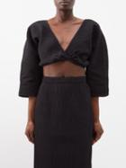 Mara Hoffman - Justine Organic Cotton-blend Cropped Top - Womens - Black