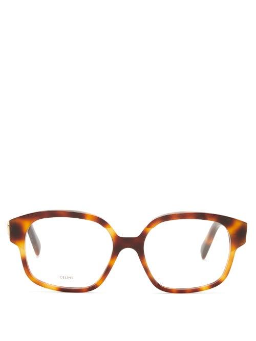 Matchesfashion.com Celine Eyewear - Square-frame Acetate Glasses - Womens - Tortoiseshell