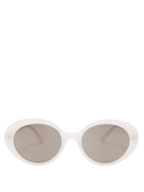 Matchesfashion.com The Row - X Oliver Peoples Parquet Round Frame Sunglasses - Womens - White