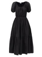 Matteau - The Drawcord Organic-cotton Maxi Dress - Womens - Black