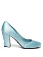 Matchesfashion.com Prada - Round Toe Satin Pumps - Womens - Light Blue