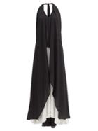 Matchesfashion.com Kalita - Nightingale Halterneck Silk-crepe Dress - Womens - Black White
