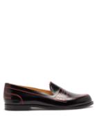 Matchesfashion.com Christian Louboutin - Mocalaureat Trompe-l'oeil Leather Penny Loafers - Womens - Black Red