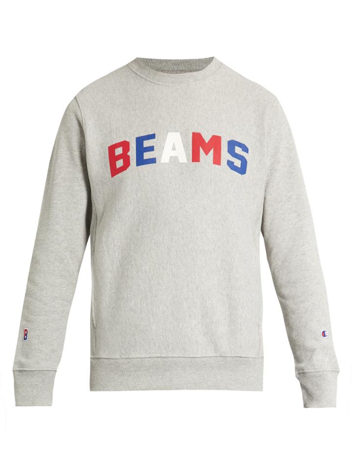 Champion X Beams Logo-printed Cotton-blend Sweatshirt