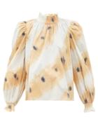 Matchesfashion.com Sea - Tamara Tie-dyed Shirred Cotton Blouse - Womens - White Multi