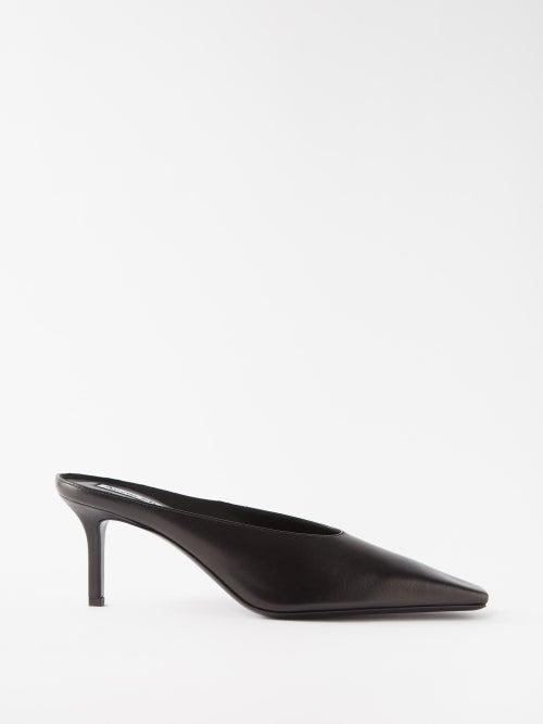 Acne Studios - Square-toe 70 Leather Mules - Womens - Black 900
