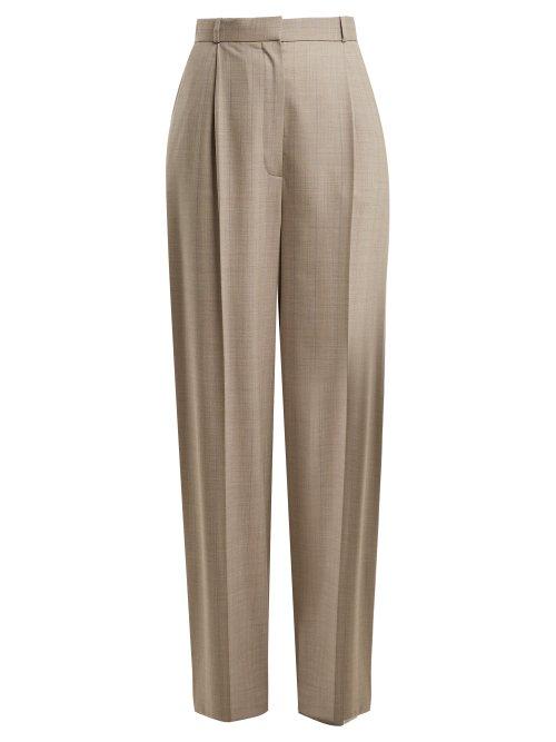 Matchesfashion.com The Row - Elin Wool Blend Trousers - Womens - Grey Multi