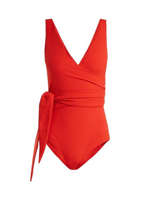 Matchesfashion.com Lisa Marie Fernandez - Dree Louise Wrapover Swimsuit - Womens - Red