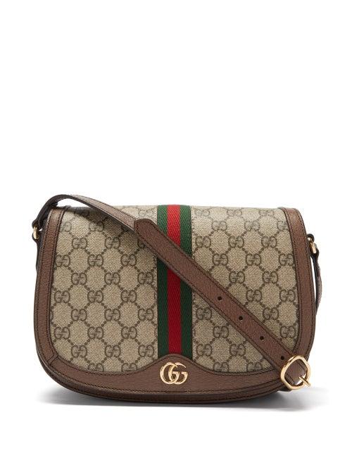 Gucci - Ophidia Gg-logo Coated-canvas And Leather Bag - Womens - Beige Multi