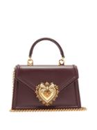 Matchesfashion.com Dolce & Gabbana - Devotion Leather Cross-body Bag - Womens - Burgundy