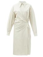 Matchesfashion.com Lemaire - Asymmetric Poplin Shirt Dress - Womens - Beige
