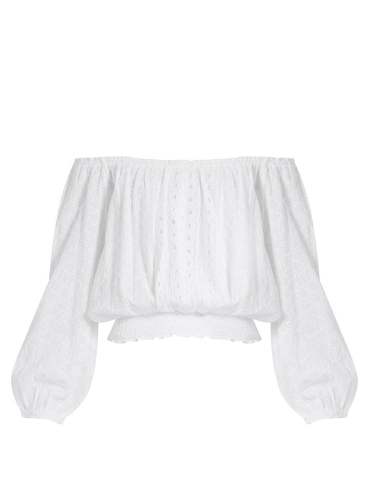 Melissa Odabash Adrianna Off-the-shoulder Broderie-anglaise Top
