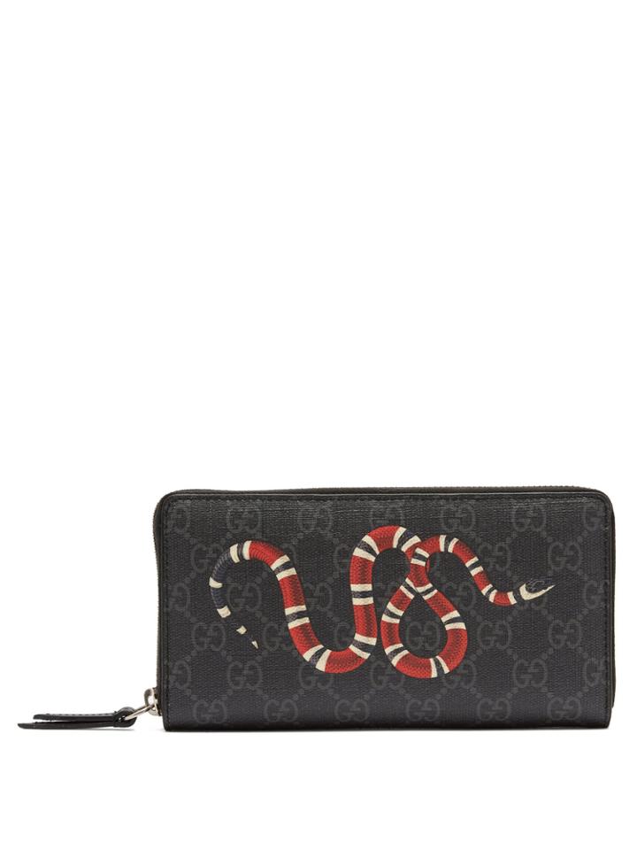 Gucci Kingsnake Zip-around Leather Wallet