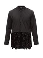 Comme Des Garons Shirt - Ruffled-panel Cotton-poplin Shirt - Mens - Black