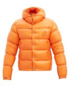 Matchesfashion.com Moncler - Logo-patch Down-filled Shell Hooded Jacket - Mens - Orange