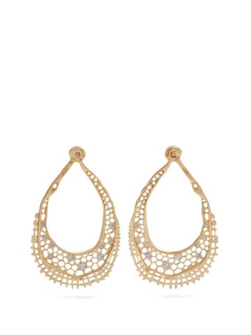 Aurélie Bidermann Fine Jewellery Lace Diamond & Yellow-gold Earrings