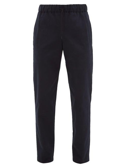 Matchesfashion.com A.p.c. - Kaplan Drawstring-waist Cotton-twill Chinos - Mens - Dark Navy