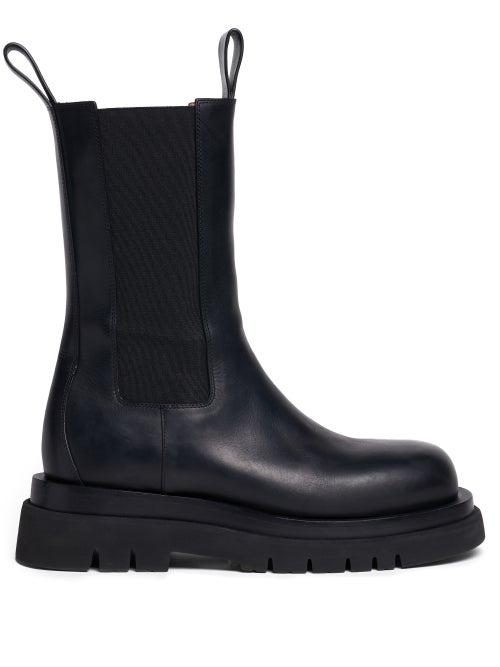 Ladies Shoes Bottega Veneta - Lug-sole Leather Chelsea Boots - Womens - Black