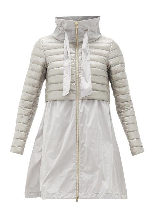 Matchesfashion.com Herno - High-neck Quilted Technical-fabric Coat - Womens - Silver