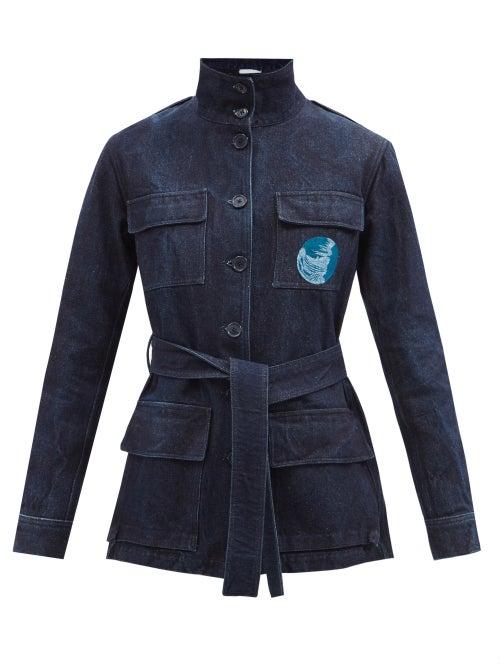 Kilometre Paris - Expedition Embroidered Denim Jacket - Womens - Navy