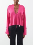 Tom Ford - Tie-front Knit Blouse - Womens - Fuchsia