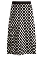 House Of Holland A-line Polka Dot-jacquard Knit Skirt