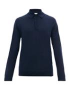 Matchesfashion.com Paul Smith - Long Sleeved Merino Wool Polo Shirt - Mens - Navy