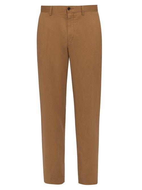 Matchesfashion.com Polo Ralph Lauren - Straight Leg Linen Blend Trousers - Mens - Tan
