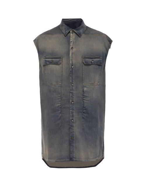 Matchesfashion.com Rick Owens Drkshdw - Sleeveless Denim Jacket - Mens - Grey