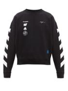 Matchesfashion.com Off-white - Logo And Painting Print Cotton Jersey Sweatshirt - Mens - Black Multi