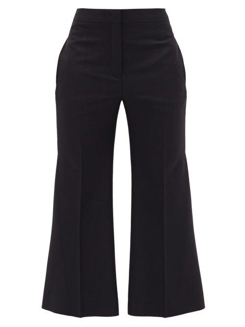Matchesfashion.com Jil Sander - Flared-cuff Wool-blend Trousers - Womens - Navy
