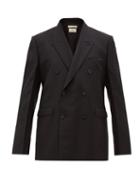 Matchesfashion.com Bottega Veneta - Double Breasted Mohair Blend Blazer - Mens - Black