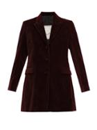Matchesfashion.com Giuliva Heritage Collection - The Karen Tailored Cotton Velvet Blazer - Womens - Burgundy