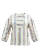Ladies Rtw A.p.c. - Amelia Striped-poplin Tunic Blouse - Womens - Cream Stripe