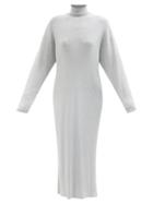 Balenciaga - Roll-neck Lam Sweater Dress - Womens - Silver