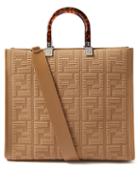 Fendi - Sunshine Logo-jacquard Mesh Tote Bag - Womens - Beige